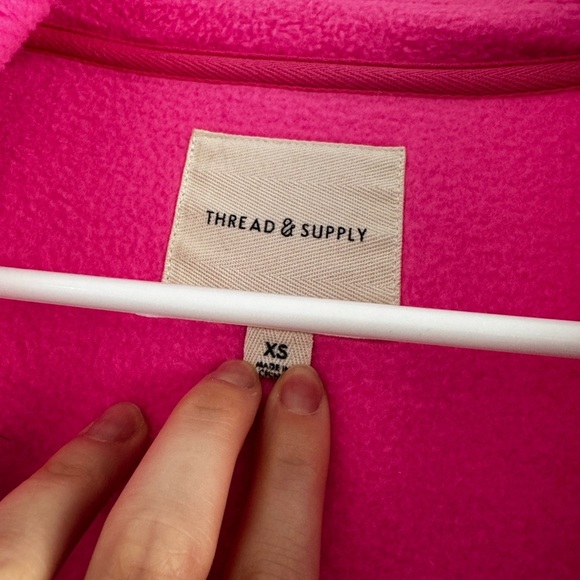 Thread & Supply pink button up shirt jacket shacket size XS NWOT - Picture 2 of 4